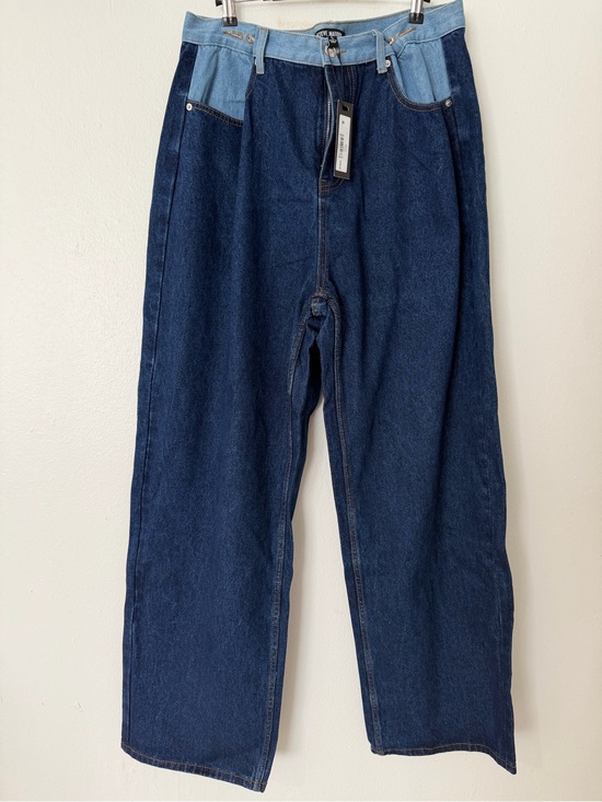 Steve Madden Denim - Steve Madden Two-Tone Blue Wide Leg Jeans